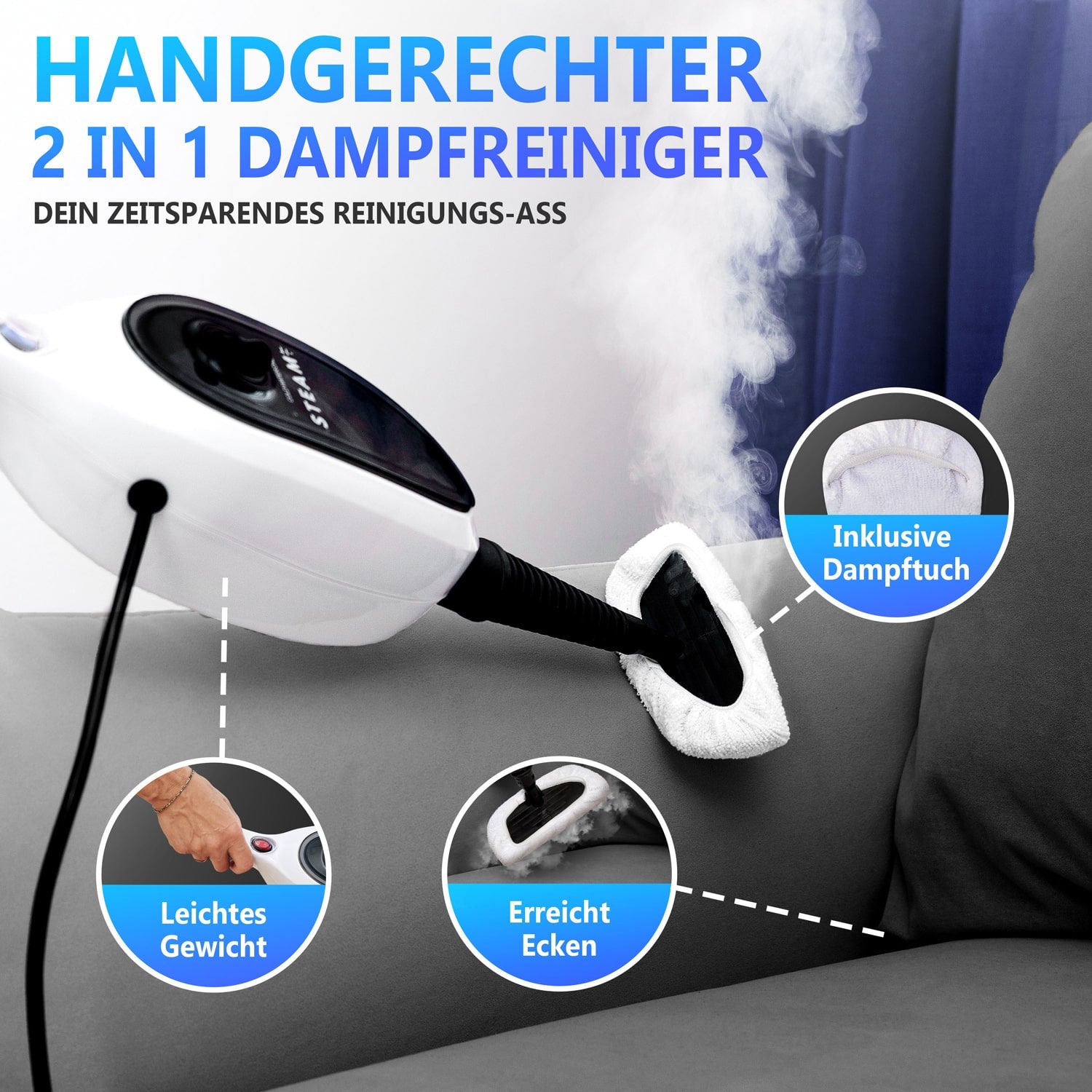 RYER Dampfreiniger Steam-it