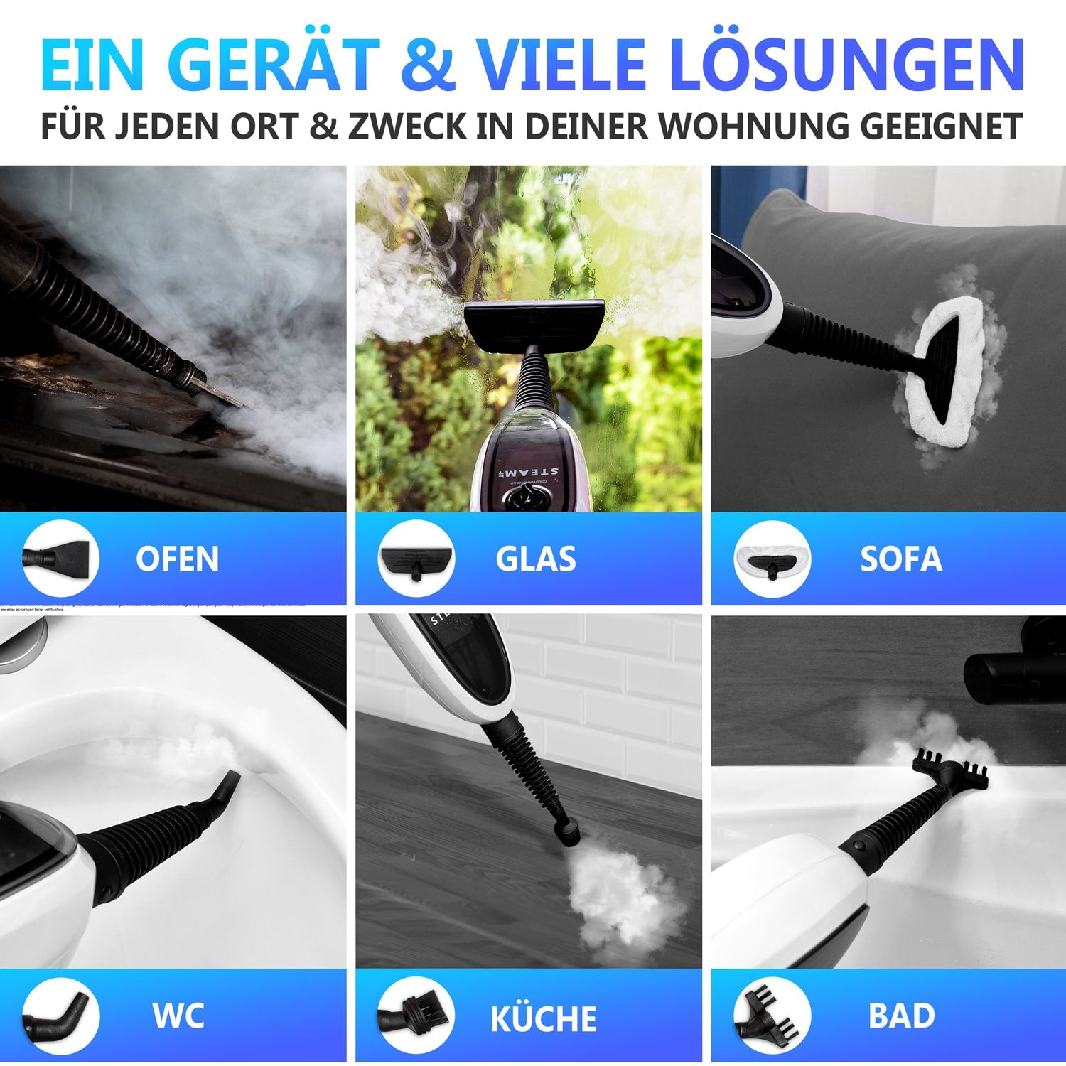 RYER Dampfreiniger Steam-it