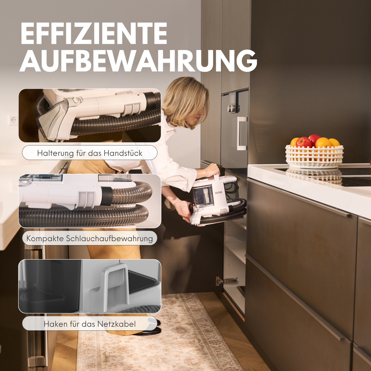 RYER Nasssauger Compact – Leichter Polsterreiniger für Auto, Sofa & Teppich