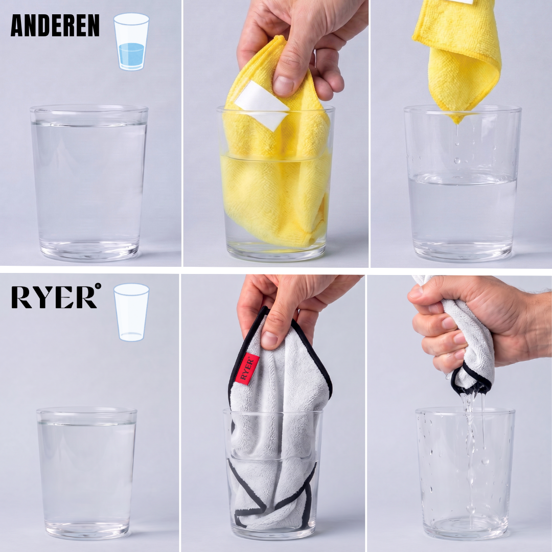 4x RYER Mikrofasertücher – Extra saugstark für Haushalt & Auto