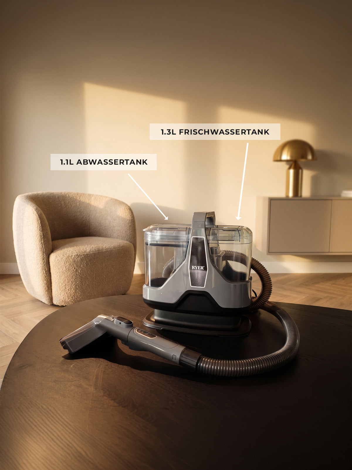 RYER Plus Nasssauger – Polsterreiniger für Teppich, Sofa & Auto