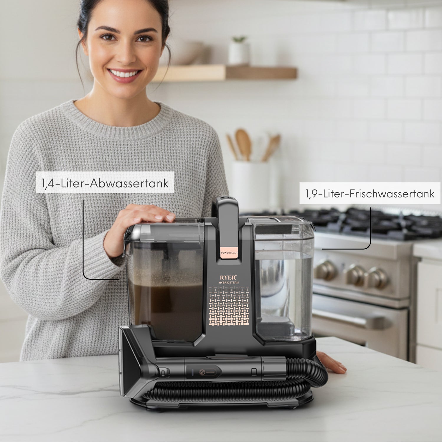 RYER Hybrid – 2-in-1 Nasssauger & Dampfreiniger